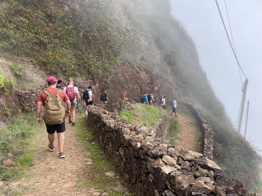 Cova-Paúl Valley Trek: Santo Antão Day Trip by Ferry - Descending into the Paúl Valley toward Cabo de Ribeira